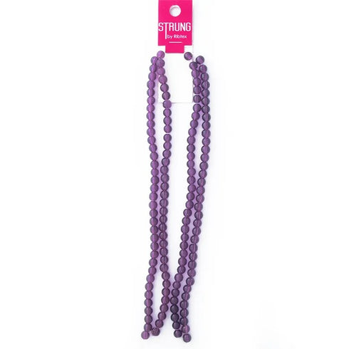 6mm Round Glass Strung Beads (available in 7 colours)